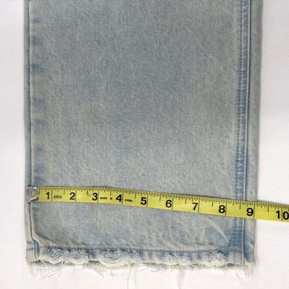 Good American Womens Acid Washed Jeans Size 15 Distressed Relaxed Soft 38x33 NEW - Picture 11 of 13